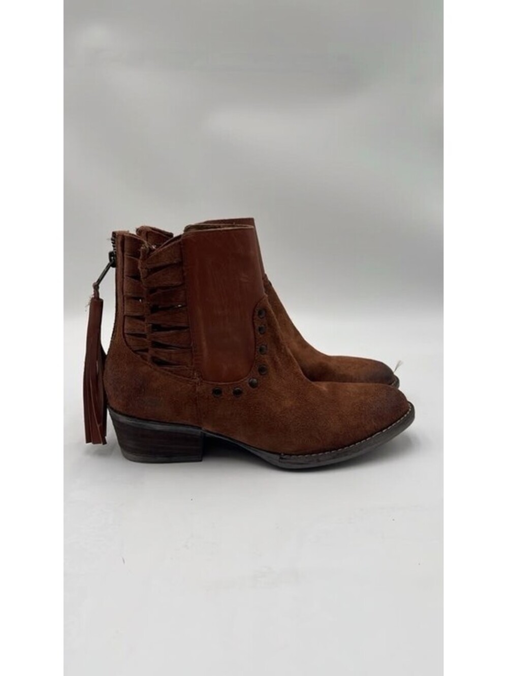 Women's Circle G LD Dark/Brown Lamb Zipper Round Toe Boots Size 7.5M